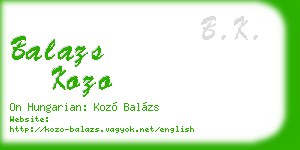 balazs kozo business card