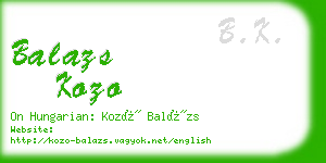 balazs kozo business card